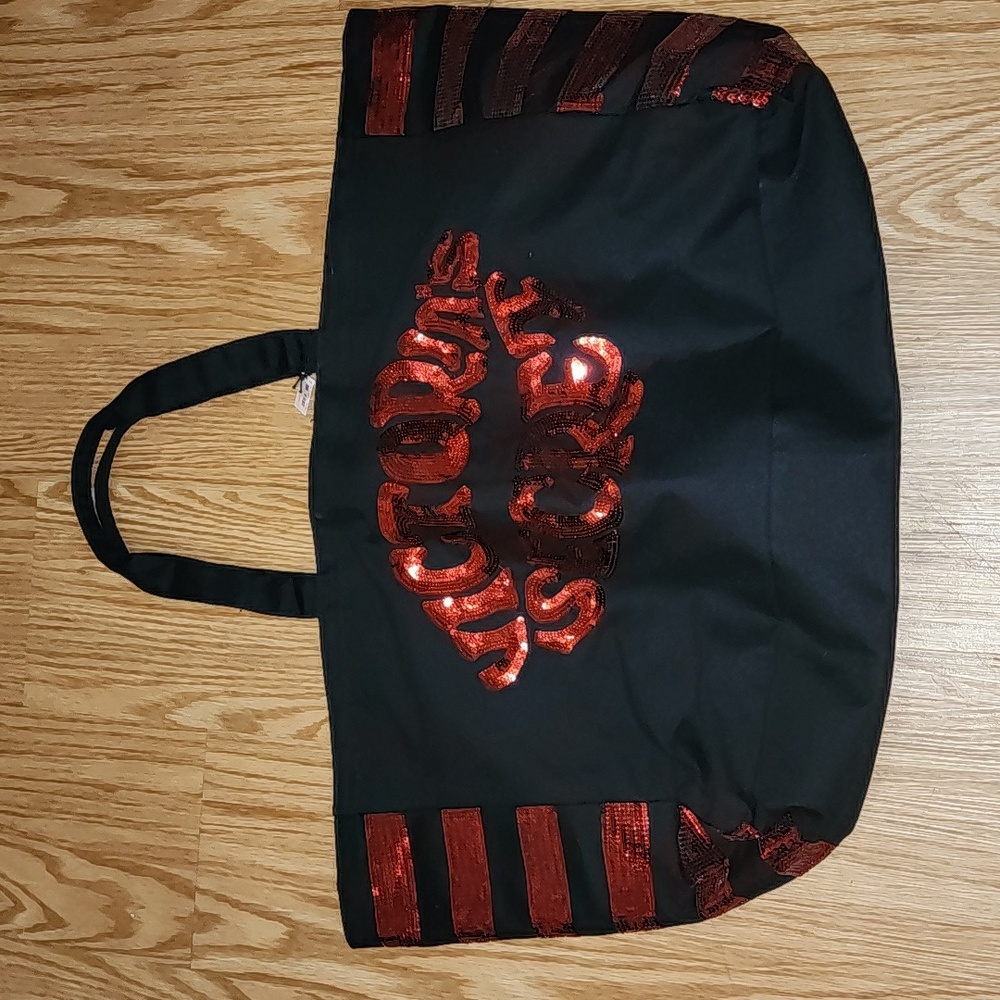 Victoria's Secret Black Tote with Red Sequins, new w/ tag. Clean, no odor.